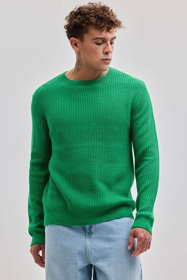 Green Fisherman Knit Sweater