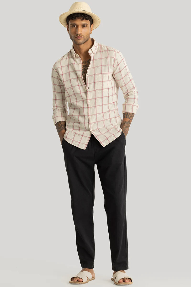 Scope Pink Checks Linen Shirt