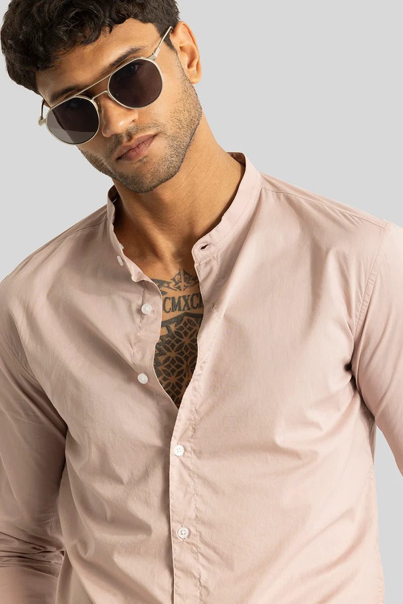 Yngve Beige Plain Shirt