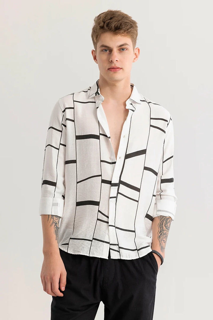 Hanne Abstract White Shirt