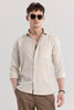 Linen Line Beige Stripe Shirt