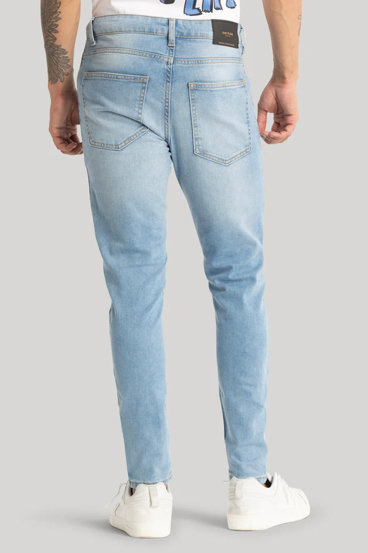 Light Blue Plain Skinny Fit Jeans