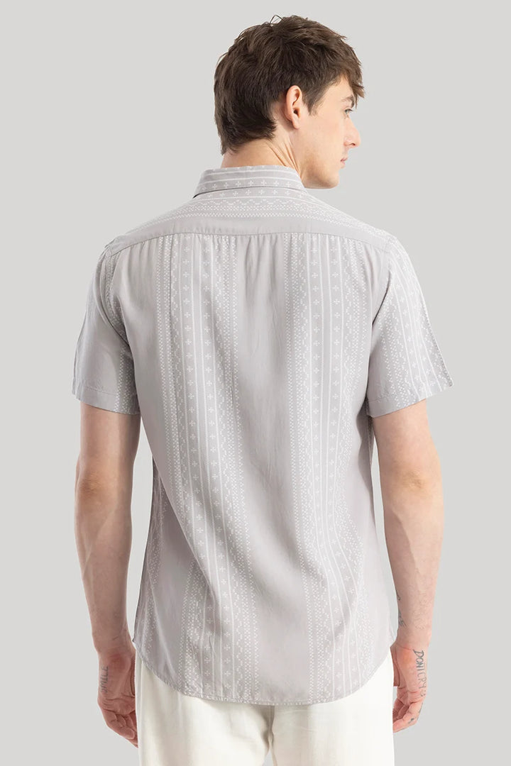 Kolam Light Grey Geometric Shirt