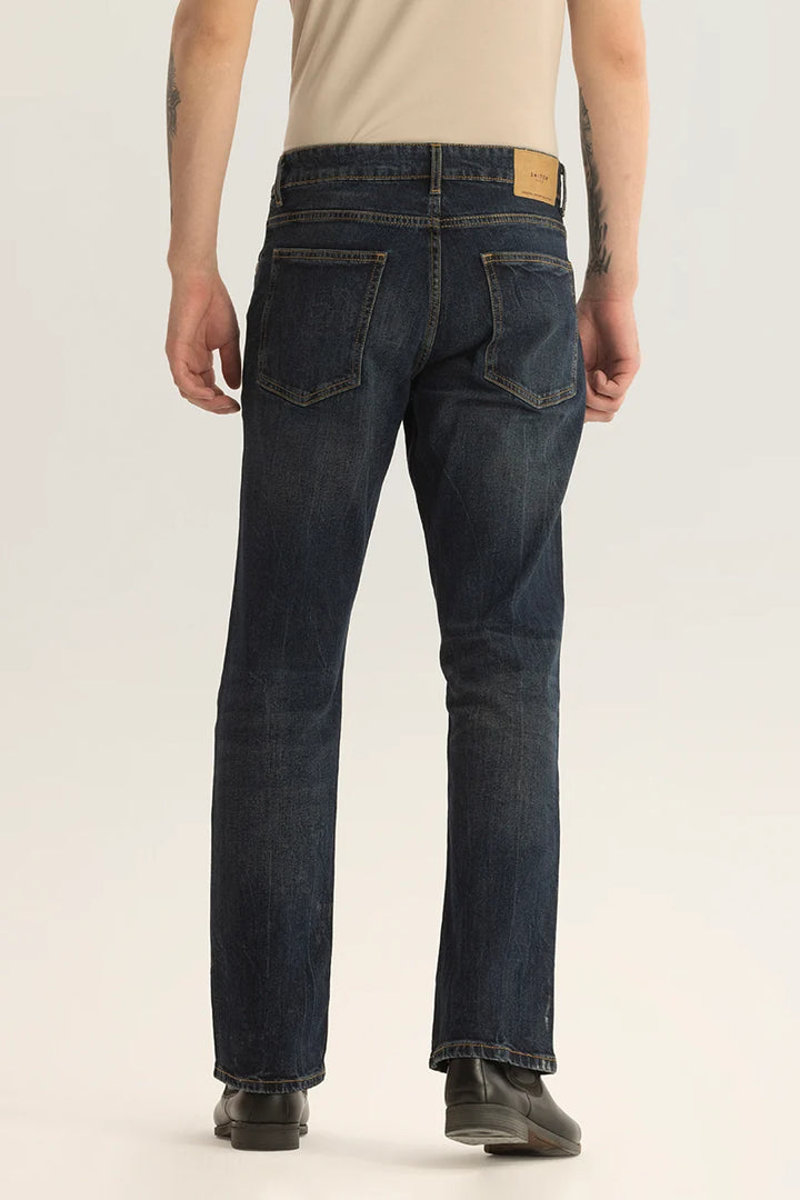 Cedric Navy Plain Bootcut Fit Jeans