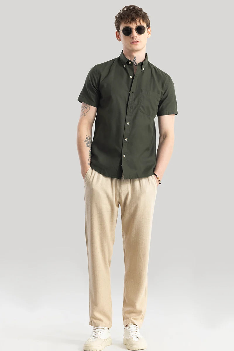 Vidar Olive Plain Shirts