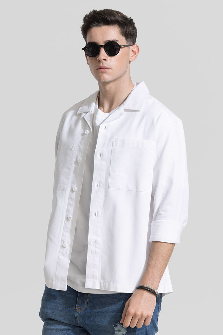 White Relaxed Fit Overshirt