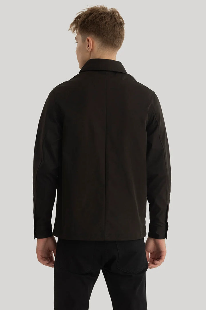 Keystone Black Solid Overshirt