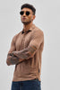 Hazelnut Textured Polo T-Shirt