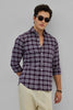 Purple Gingham Slim Fit Shirt