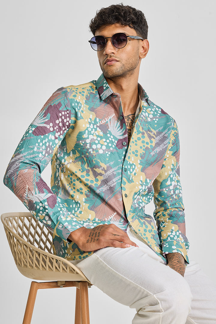 Multi Abstract Slim Fit Shirt