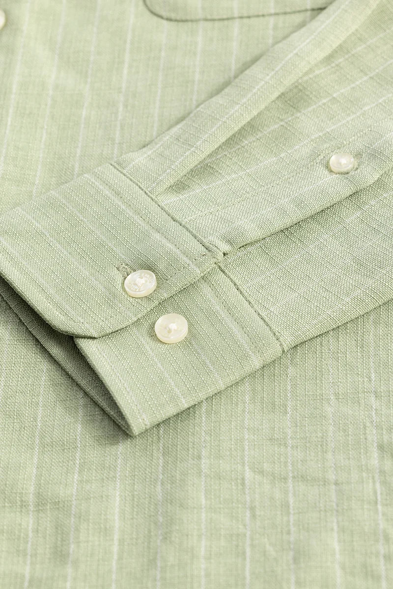 Linen Line Green Stripe Shirt