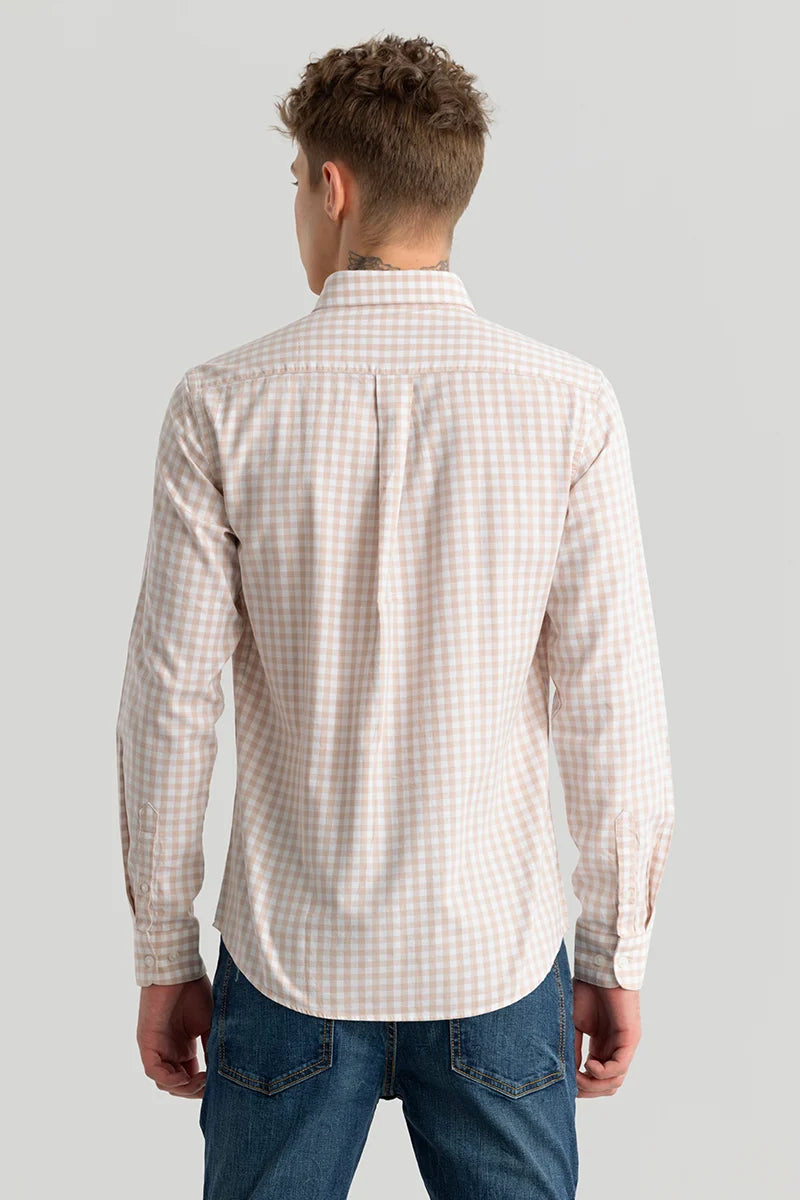 Ingvar Light Brown Checks Shirts