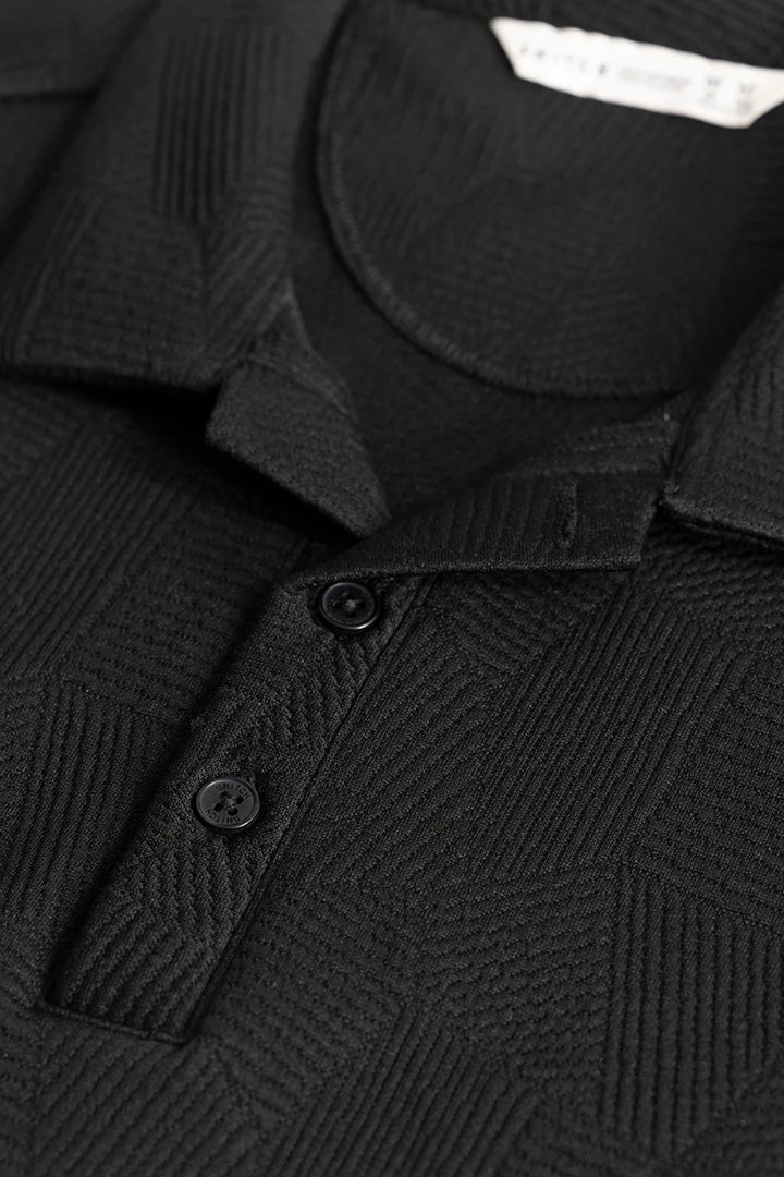 GeoCubique Black Polo T-Shirt