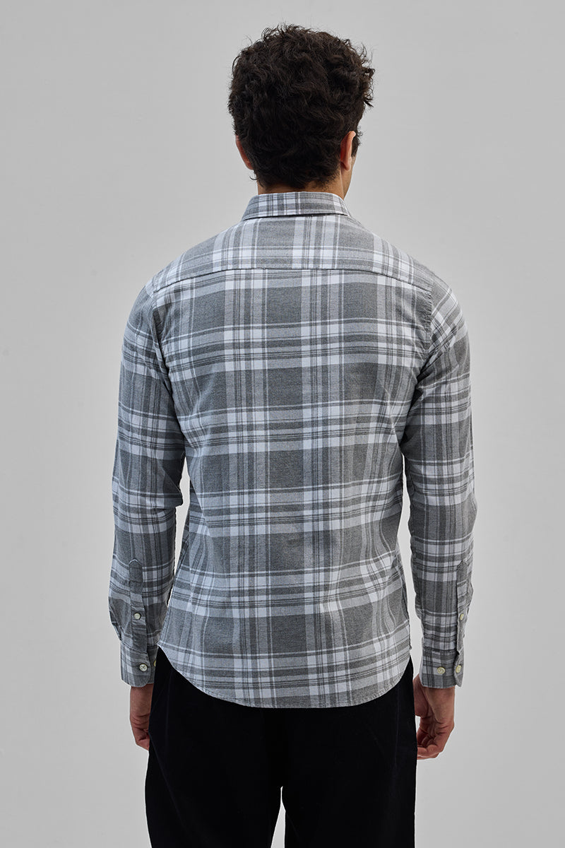 Grey Oxford Checks Shirt