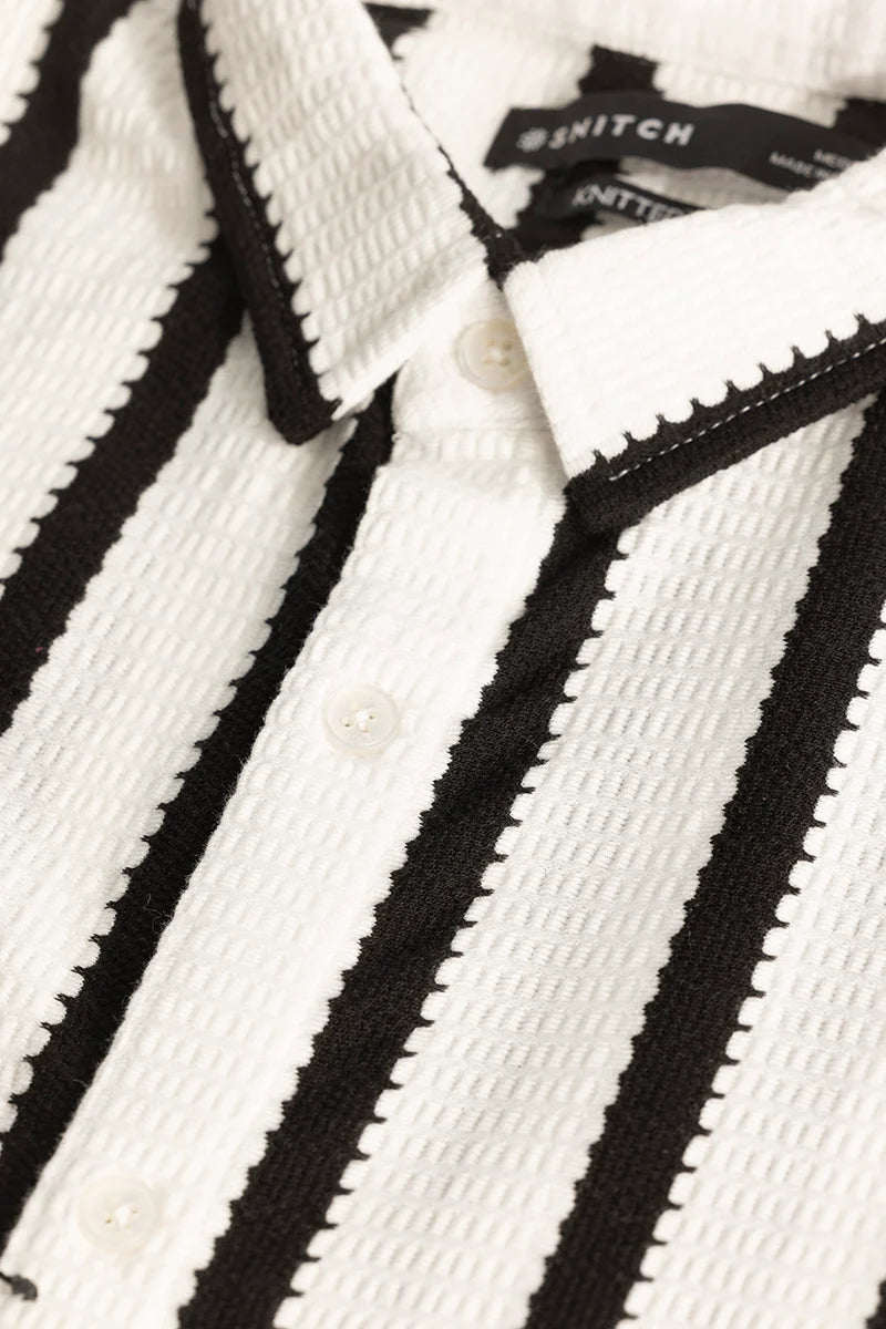 White Stripes Knitted Shirt