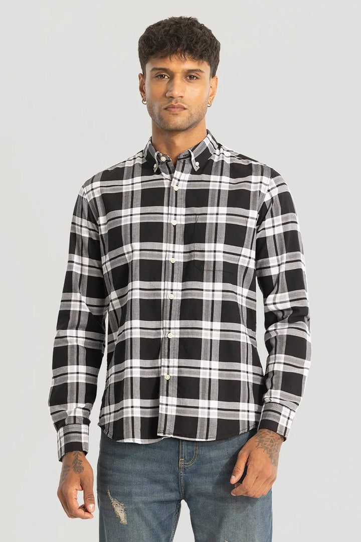 Black Checks Oxford Shirt