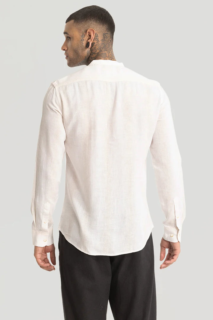 Off White Stripes Linen Blend Shirt