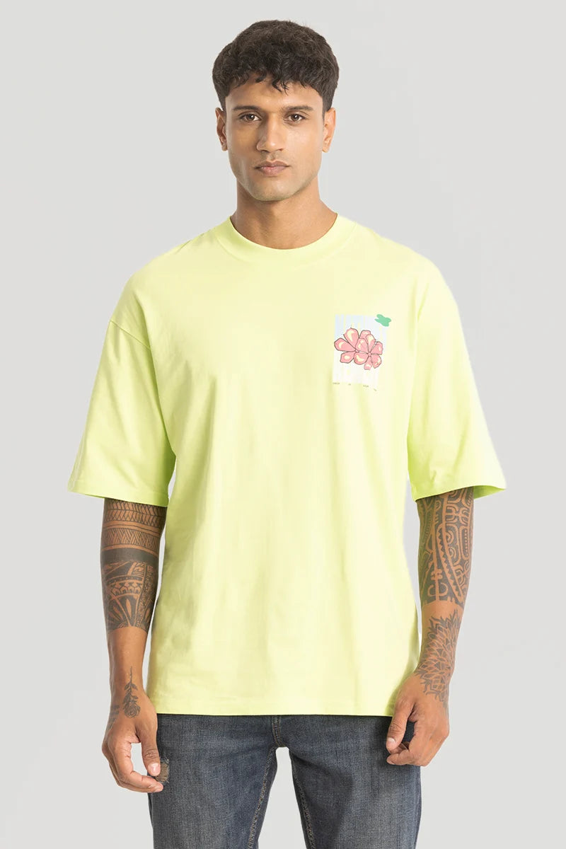 Natures Remedy Lime Yellow Oversized T-Shirt