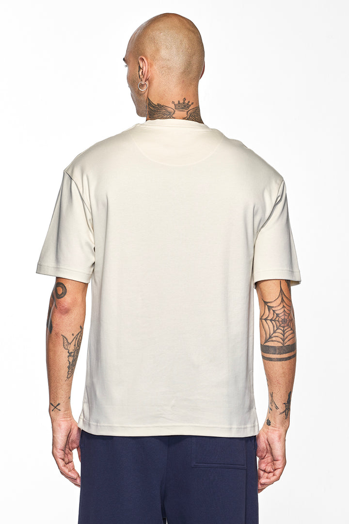 Core Lab Cream Solid Slim Fit T-Shirt