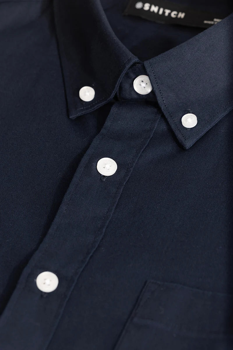 Navy Solid Oxford Shirt