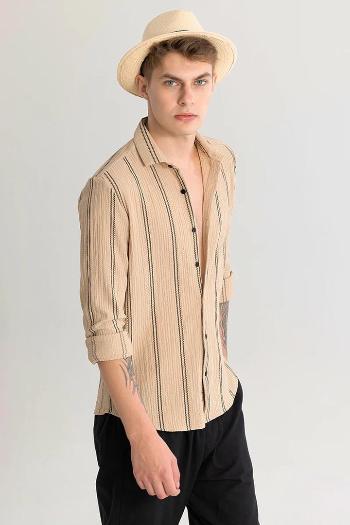 Sverre Stripe Beige Shirt