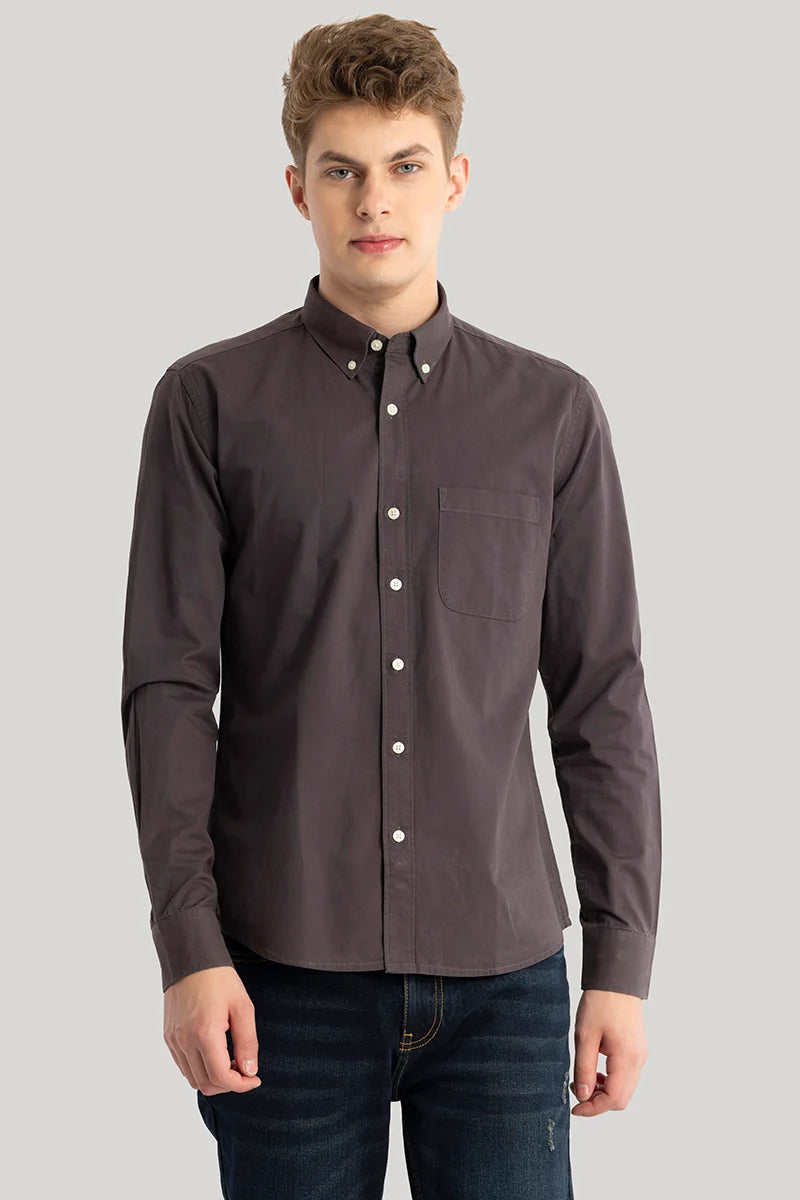 Dark Brown Oxford Shirt