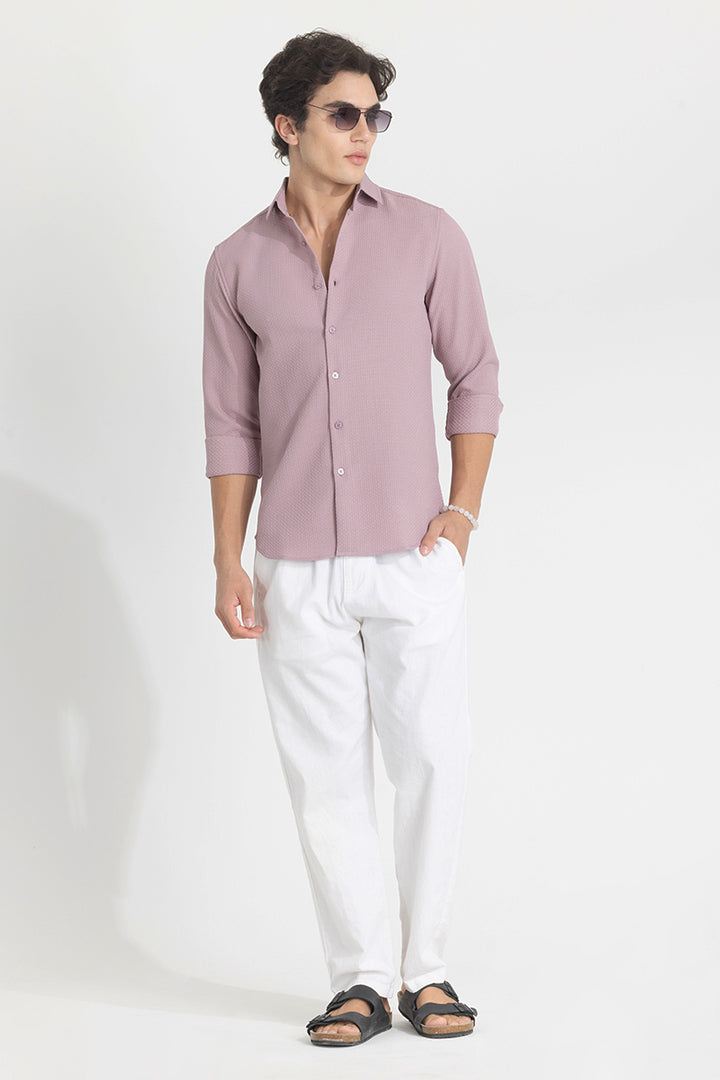 Mauve Slim Fit Textured Shirt