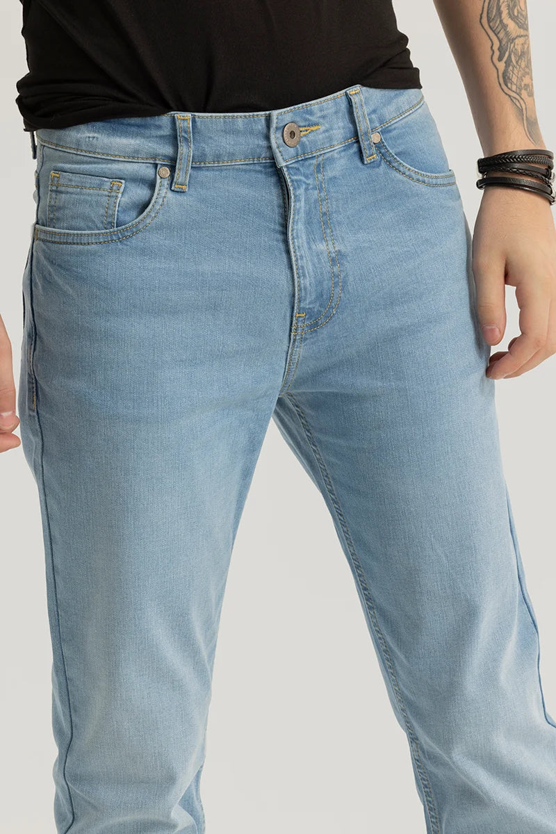 Brigitte Blue Plain Straight Fit Jeans