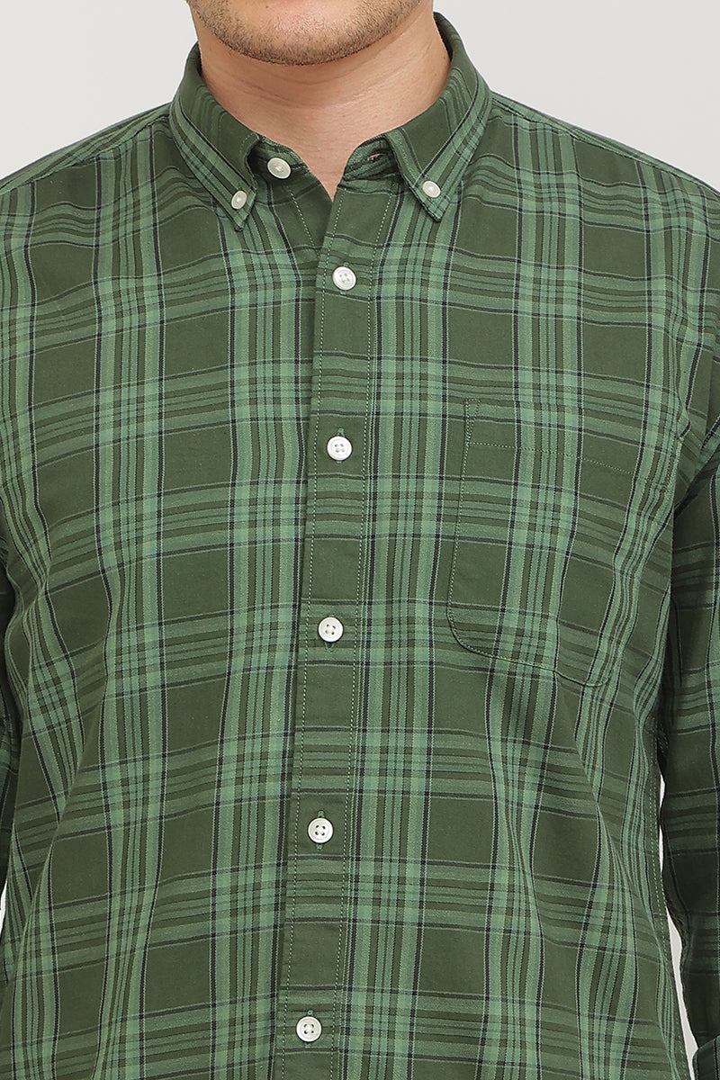 Static Checks Green Shirt