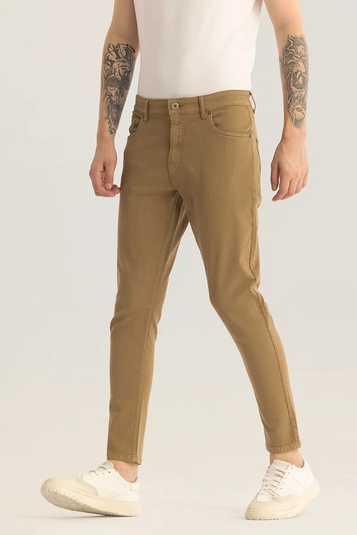 Quantum Khaki Plain Skinny Fit Jeans