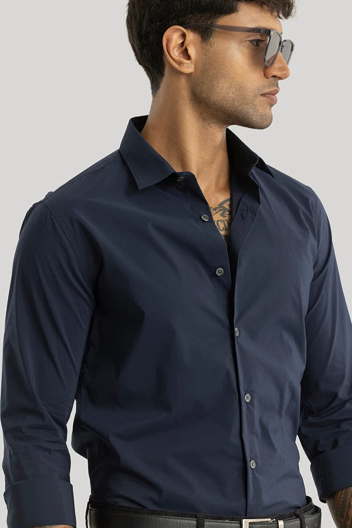 Quinnie Navy Plain Shirt