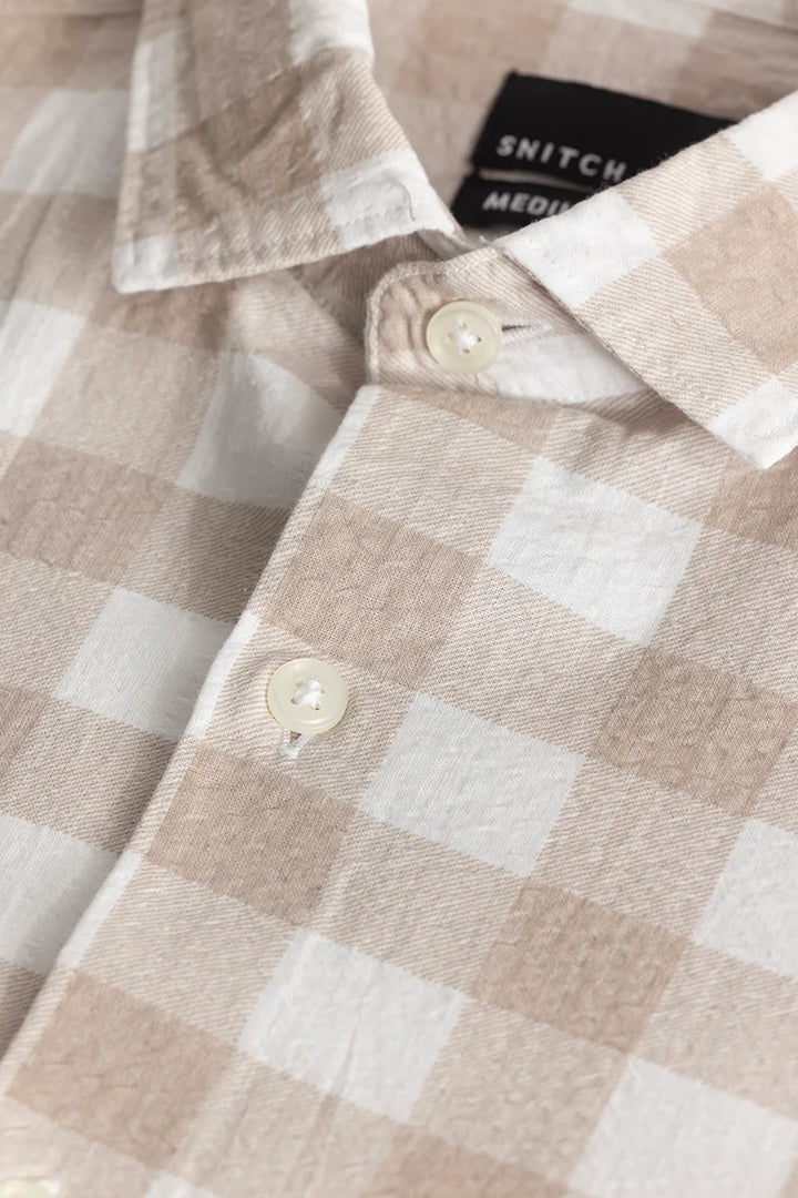 Patternoir Beige Checks Shirt