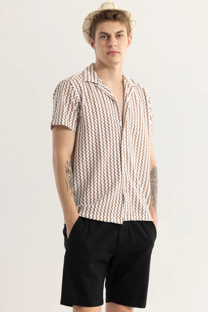 Zigovenue Brown Stripe Shirt