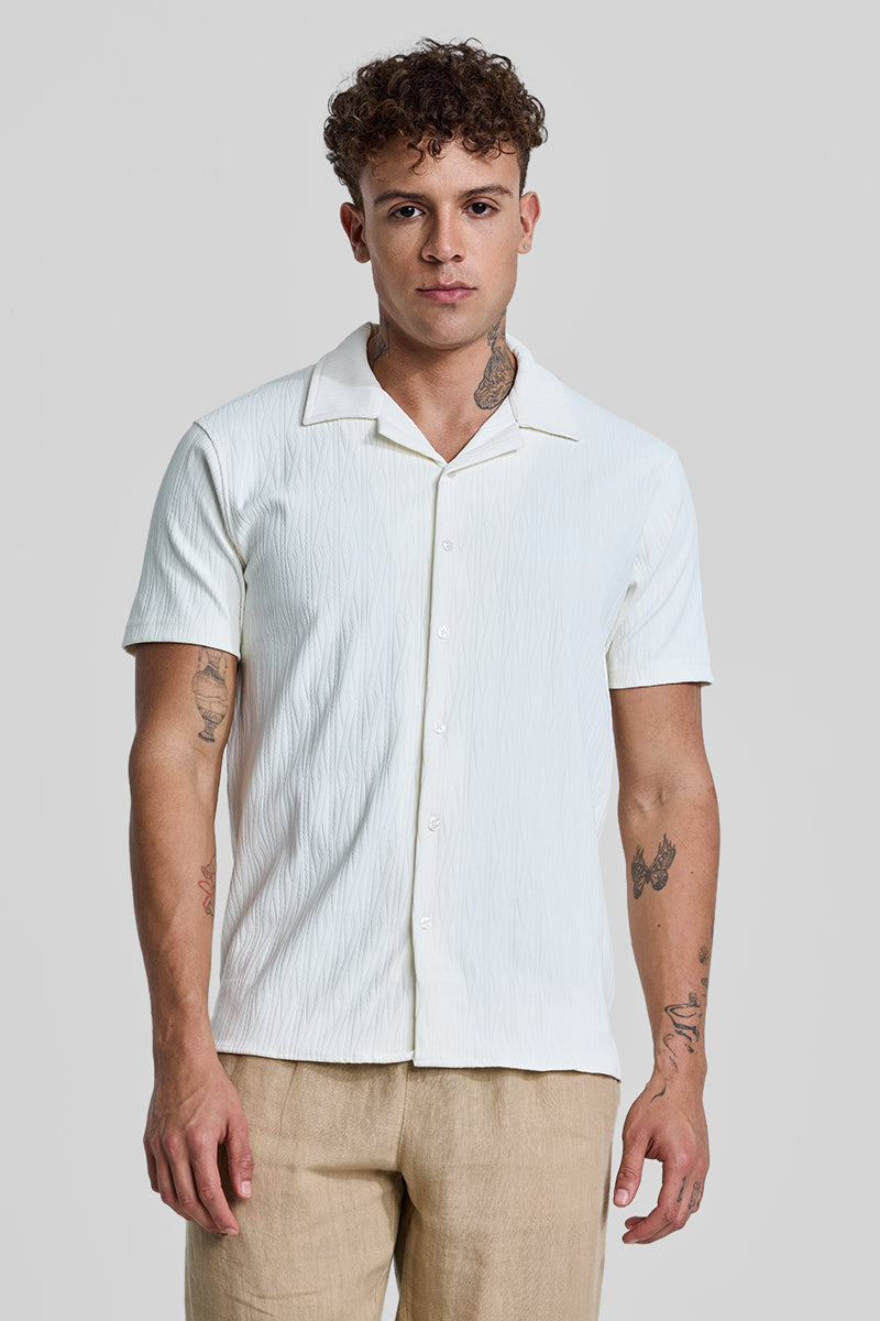 White Cuban Textured Shirt