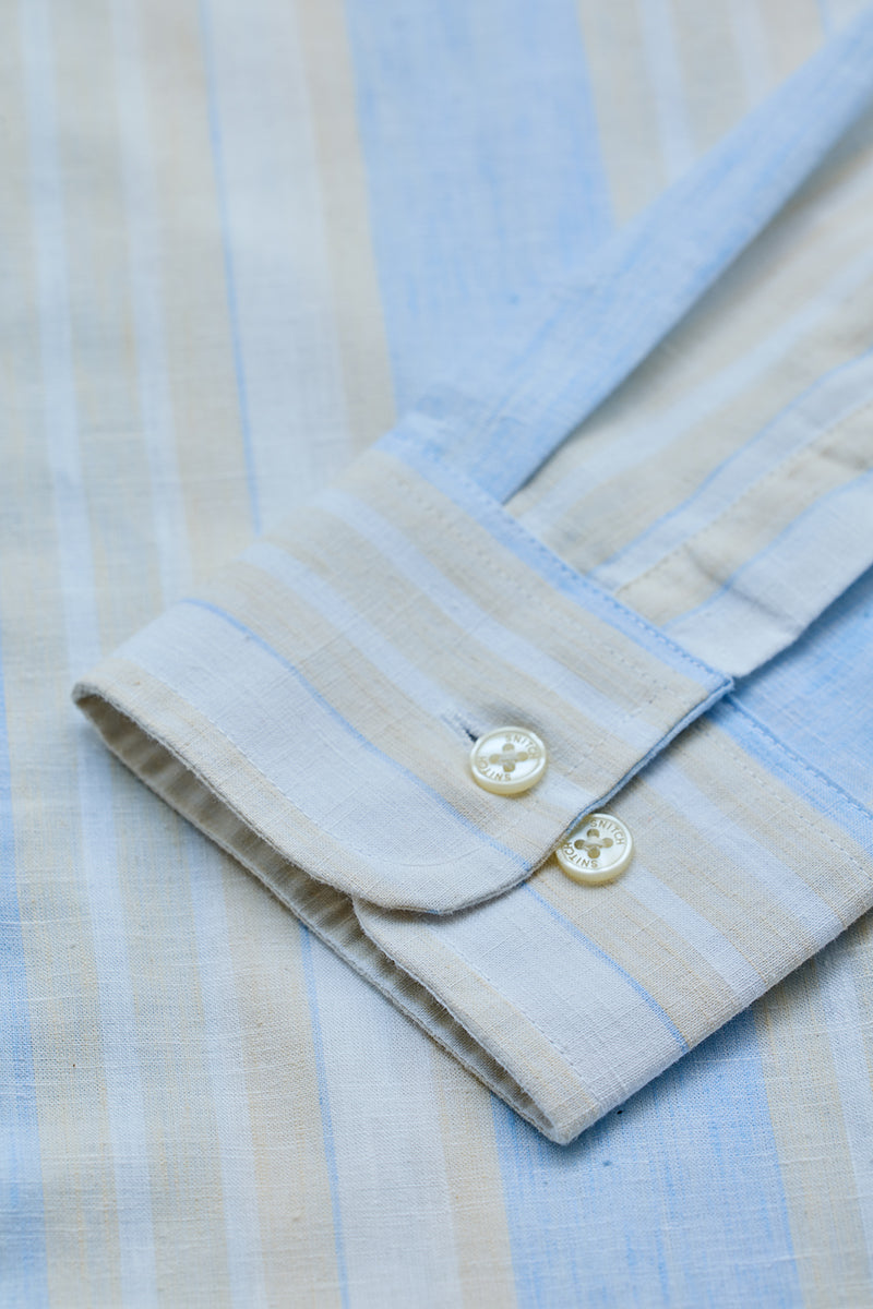 Light Blue Stripes Slim Fit Shirt