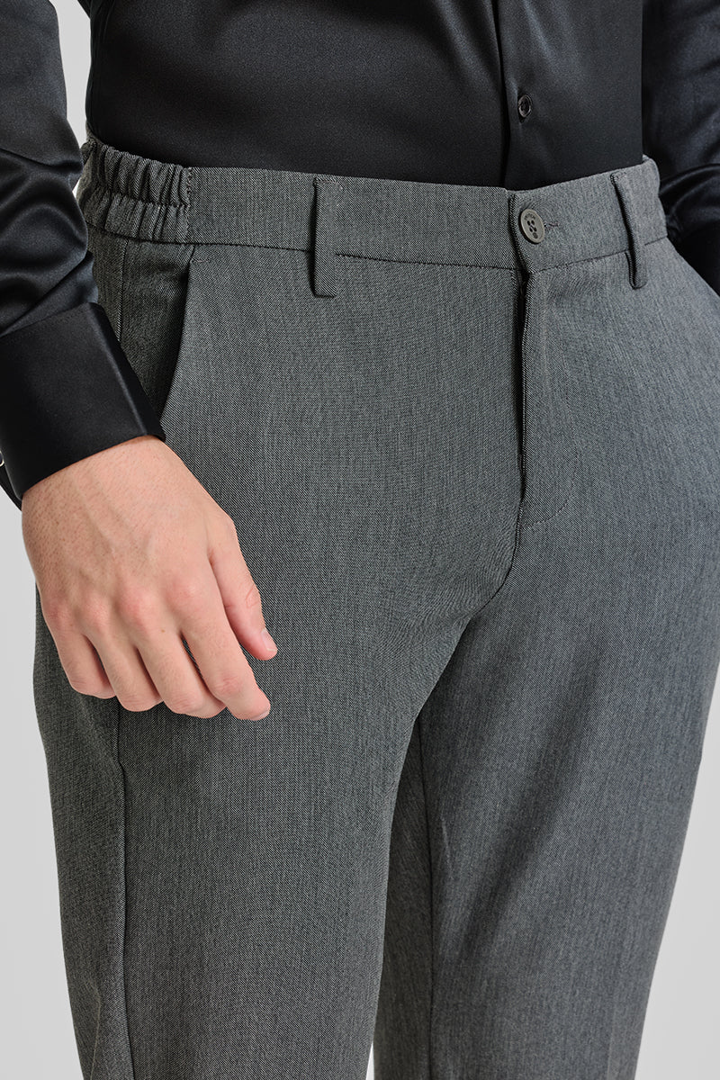 Grey Stretch Slim Fit Trousers