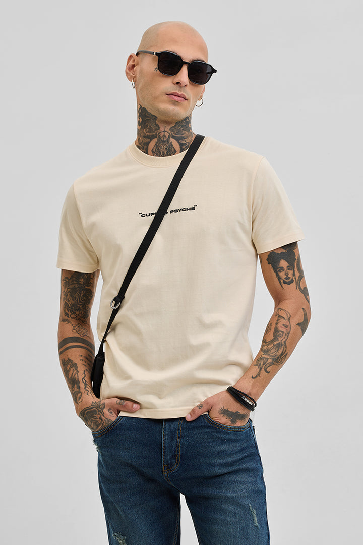 Triumph Beige Printed Slim Fit T-Shirt