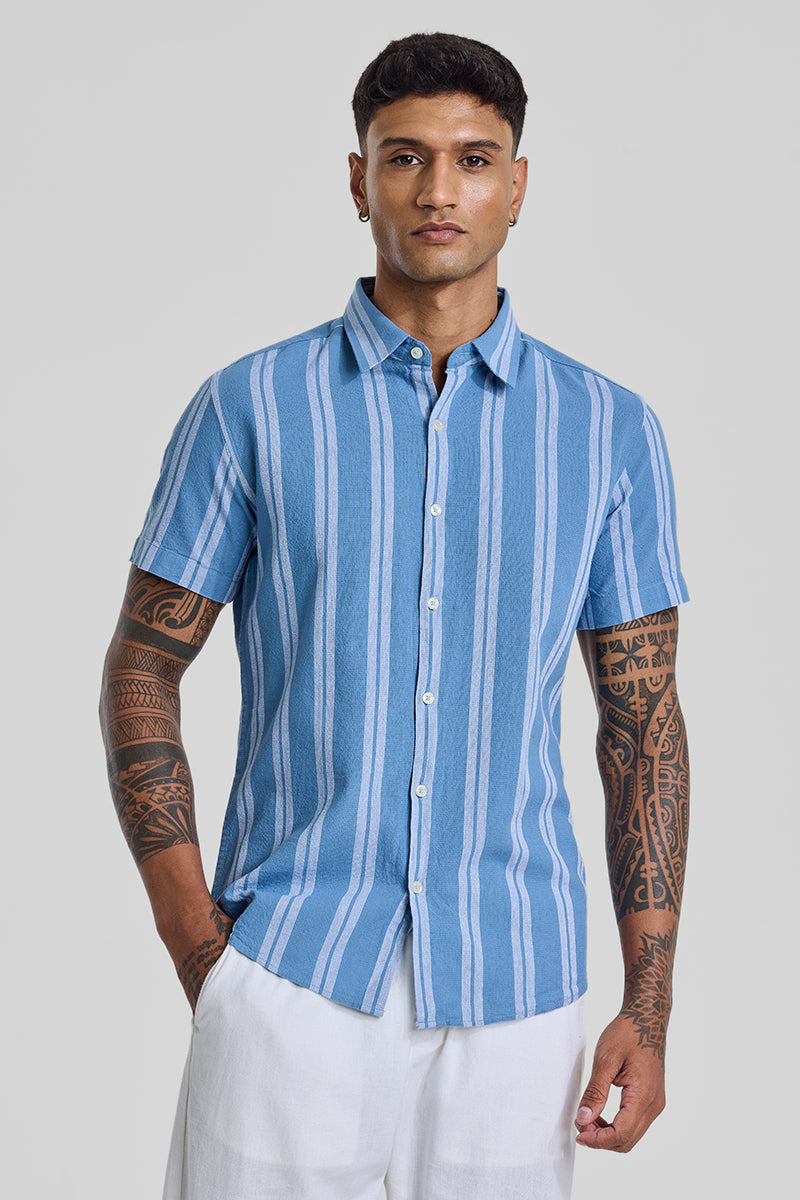 Blue Stripes Linen Shirt