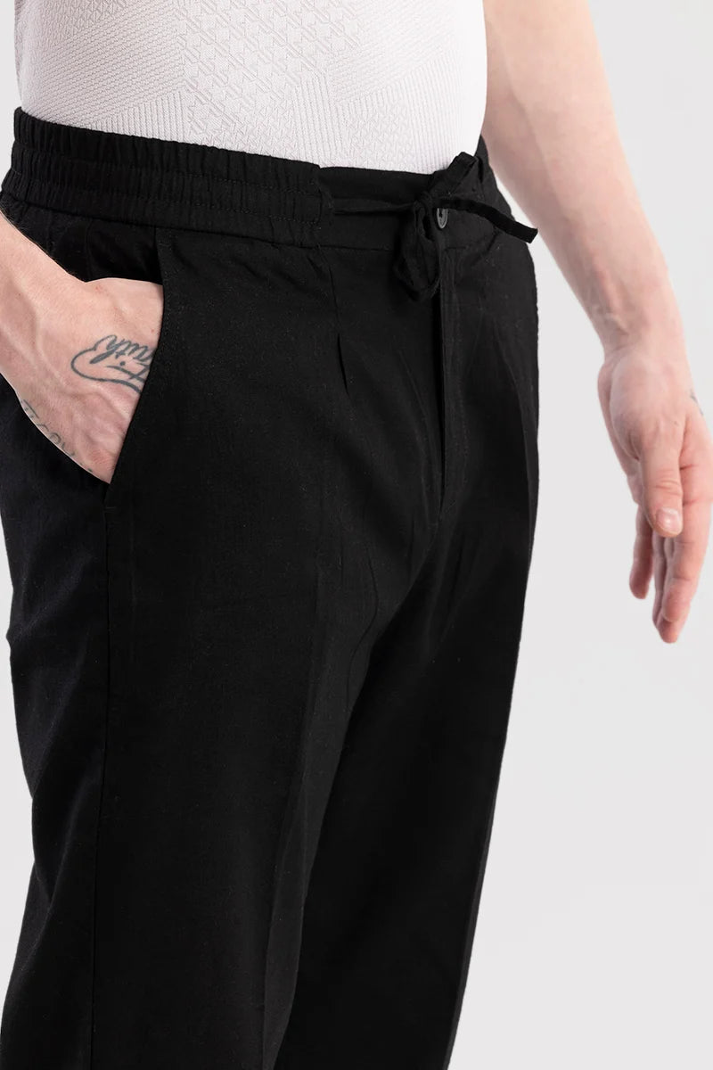 Nova Black Linen Blend Trouser