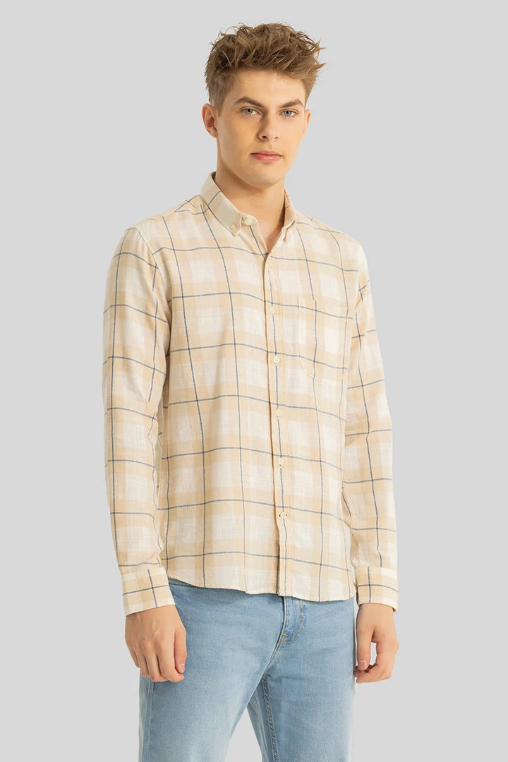 Prism Beige Checks Shirt