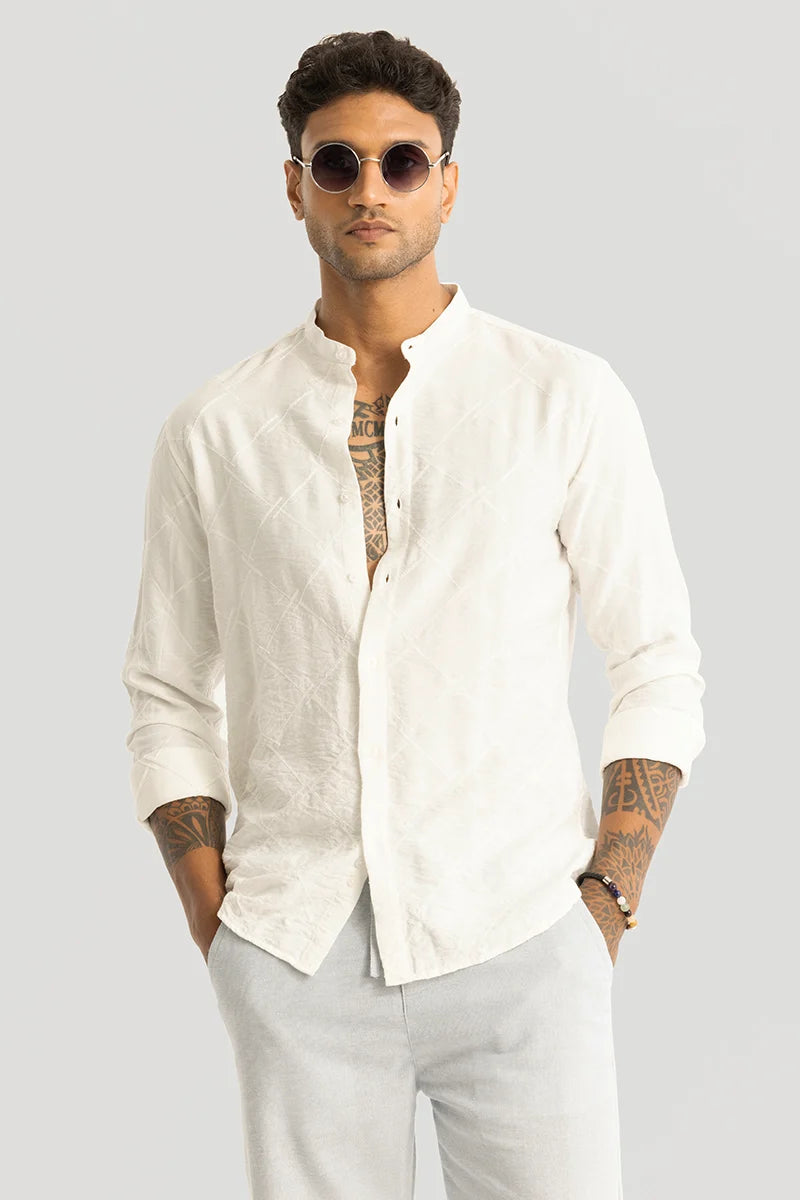 Giovanni White Embroidered Shirt