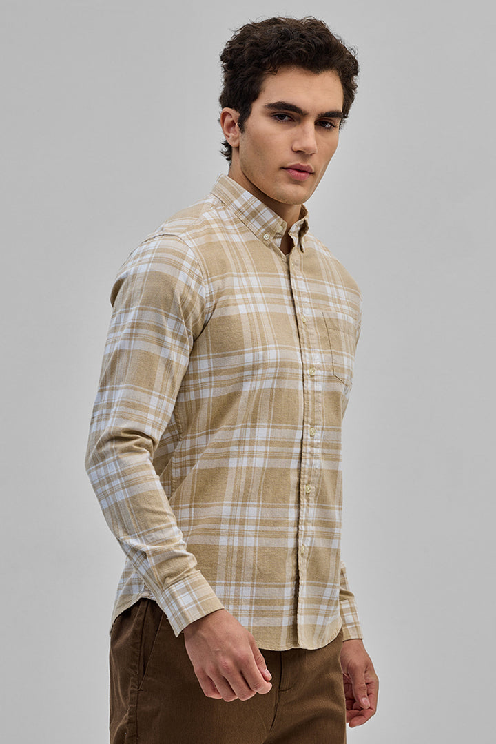 Khaki Oxford Checks Shirt