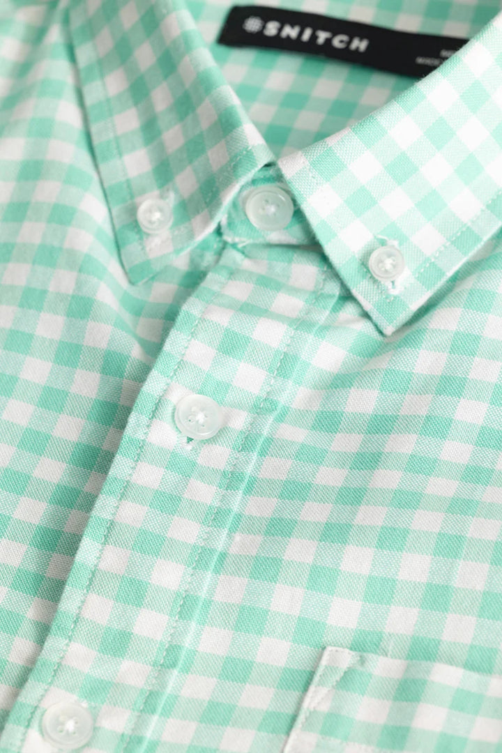 Green Gingham Checks Shirt