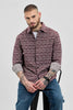 Maroon Aztec Relaxed Fit Overshirt