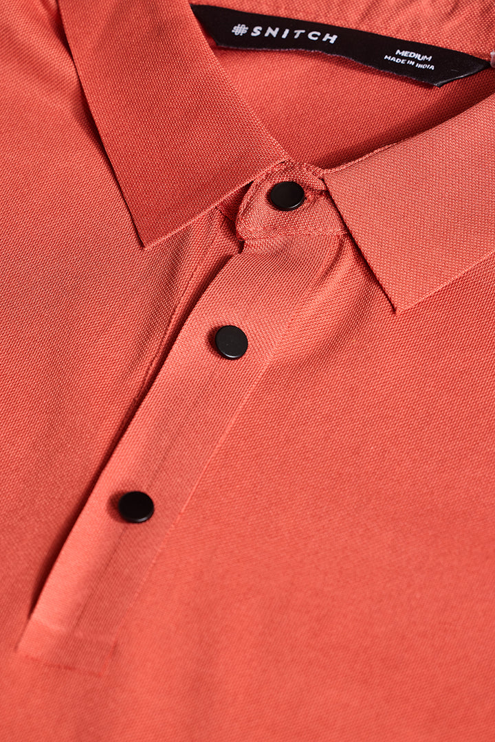 Coral Stitchless Polo T-Shirt