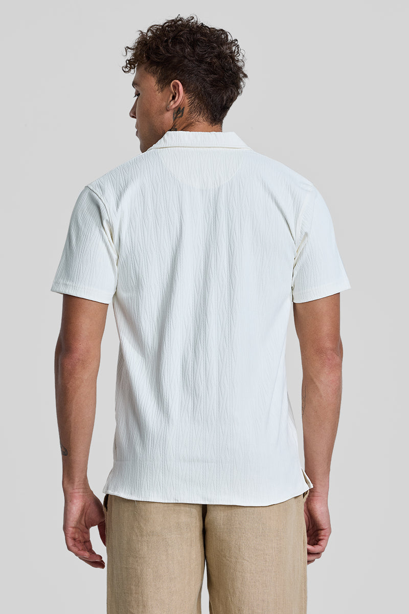 White Cuban Textured Shirt