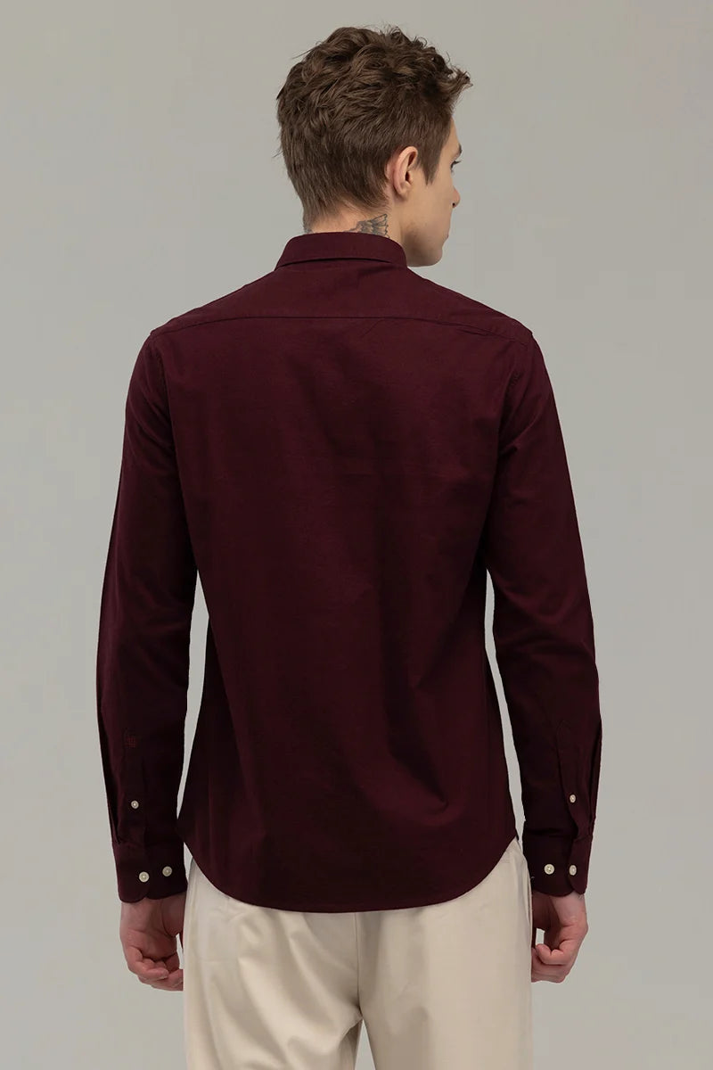 ClassicContour Plain Maroon Shirt