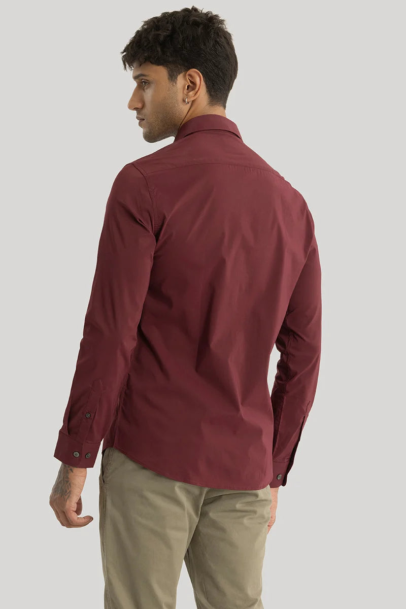 Quinnie Maroon Plain Shirt