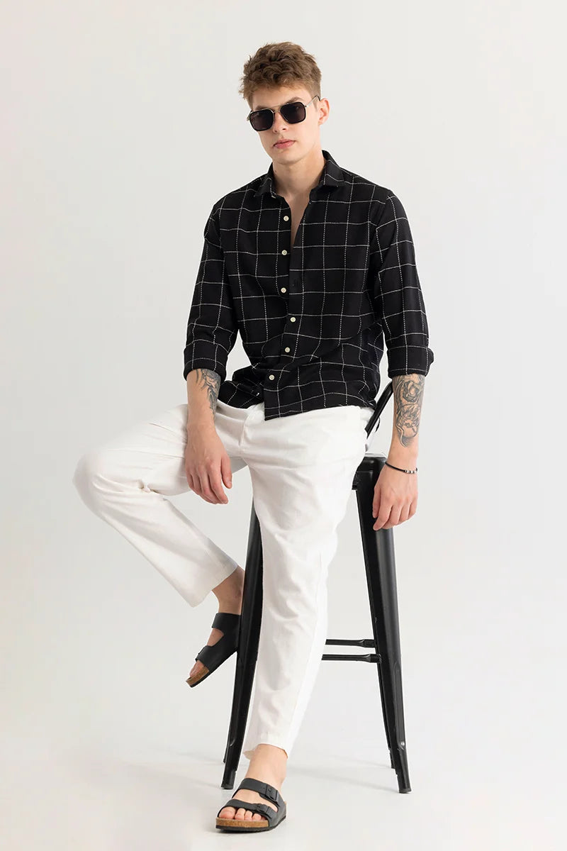 Trygve Checkered Black Shirt