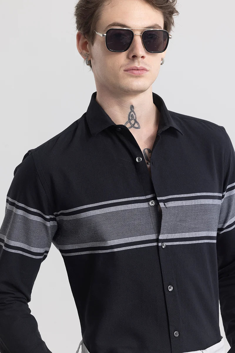 Stripelush Jet Black Stripe Shirt